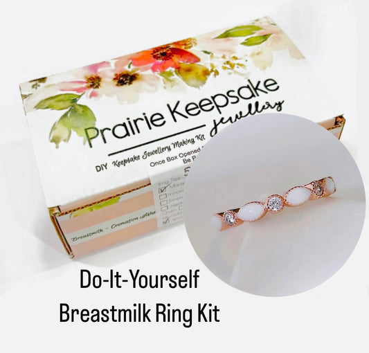 DIY Kit - Rose Gold Plated Marquise Ring Breastmilk or Keepsake Jewellery Kit