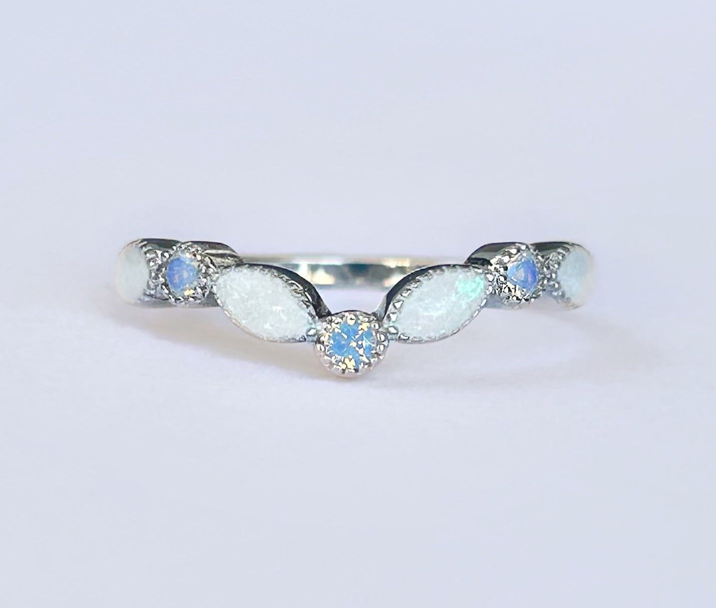 White Gold Plated Princess Marquise Cremation Ring (+ Option of Birthstones)