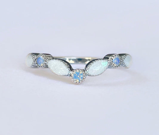White Gold Plated Princess Marquise Cremation Ring (+ Option of Birthstones)