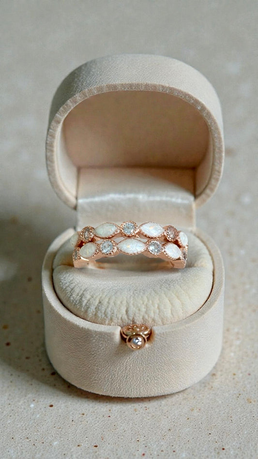 Marquise Cremation Ring + Opal Flecks(Option of Birthstones)