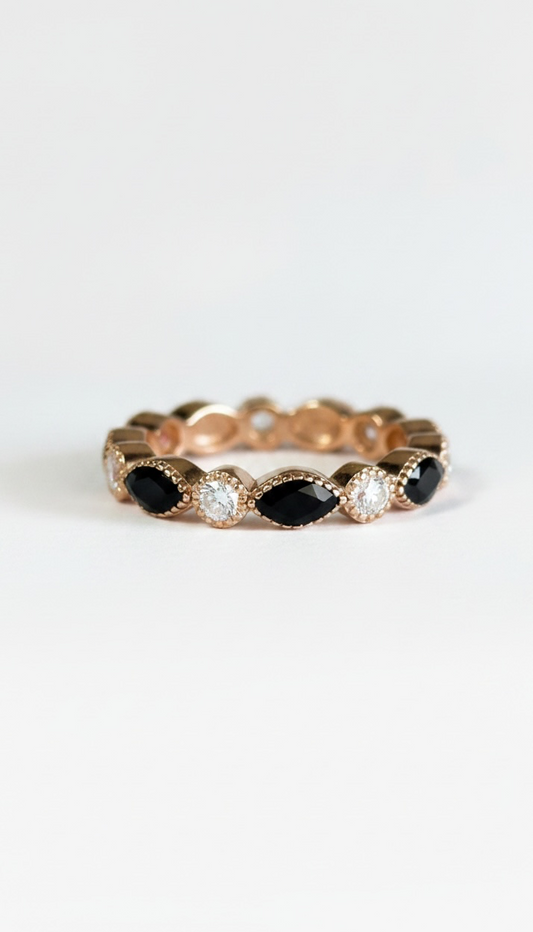 Marquise Ring (Placenta / Umbilical Cord + Birthstones)