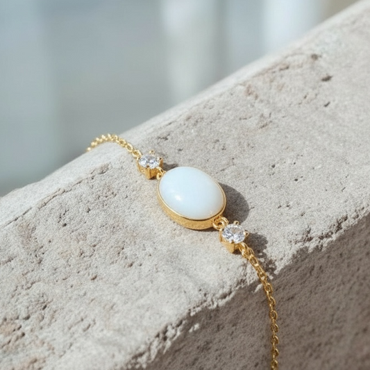 Oval Birthstone Keepsake Bracelet