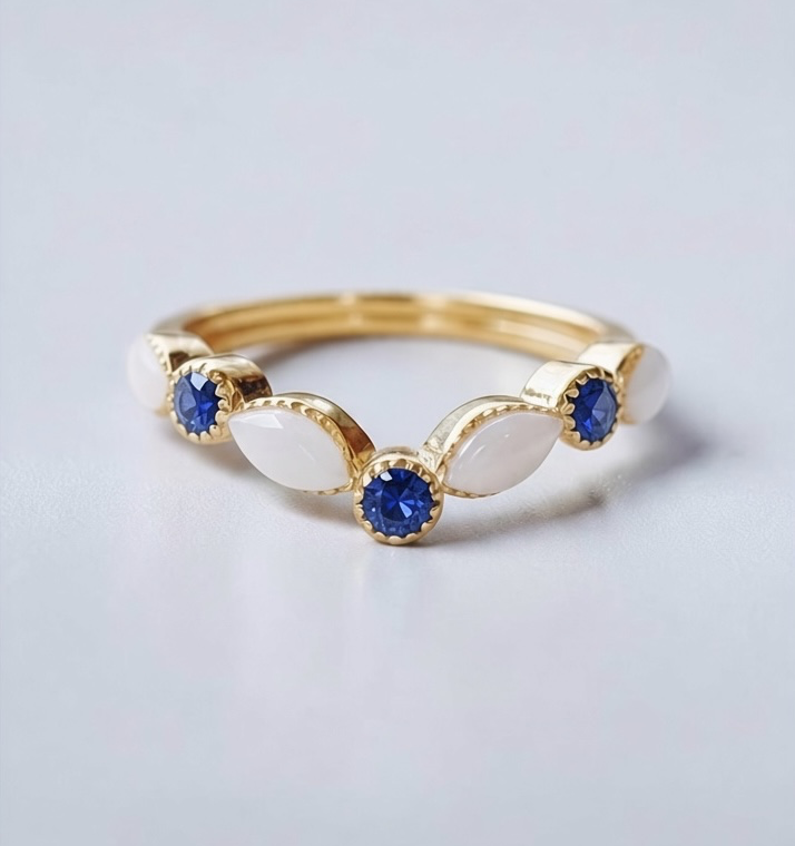 Princess Marquise Ring (Yellow Gold Plated + Option of Birthstones)