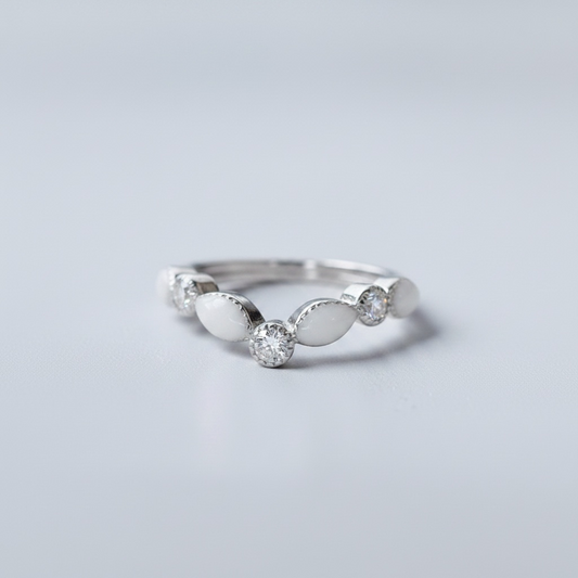 Princess Marquise Ring (White Gold Plated + Option of Birthstones)