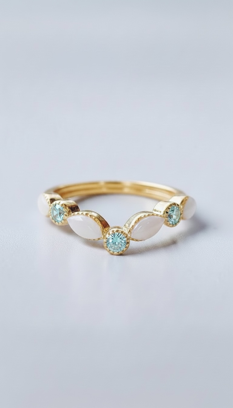 Princess Marquise Ring (Yellow Gold Plated + Option of Birthstones)