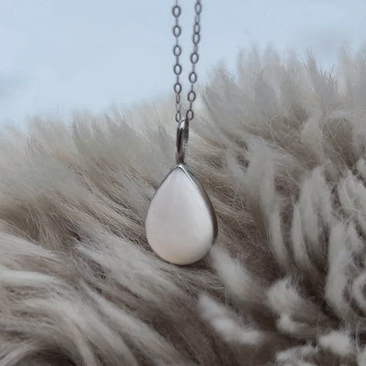 Breastmilk Teardrop Necklace (with Back Plating)