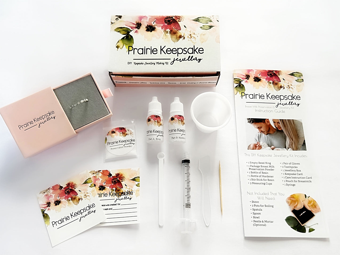 DIY Kit - Rose Gold Plated Marquise Ring Breastmilk or Keepsake Jewellery Kit