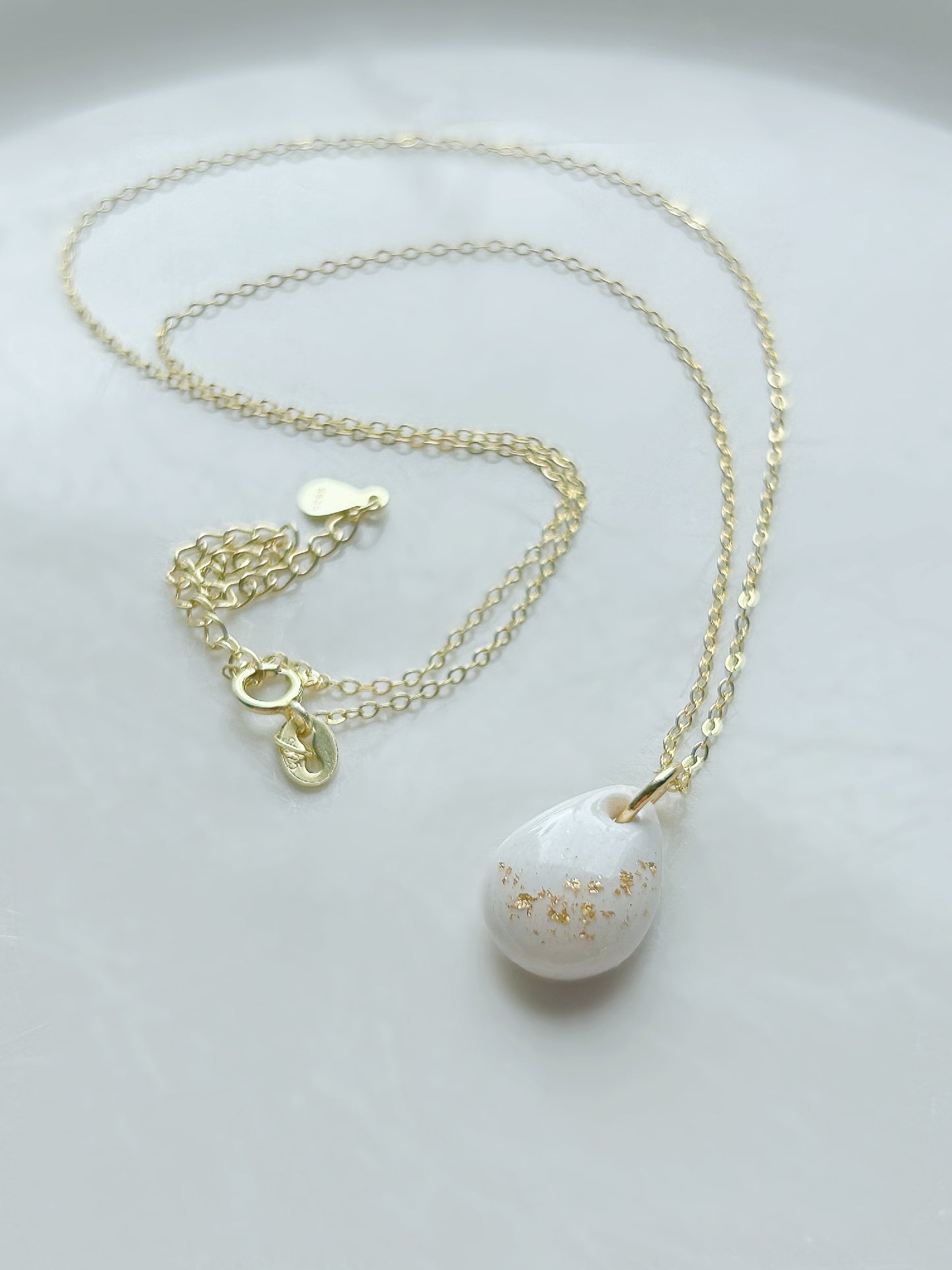 Small Breastmilk Teardrop Pendant Necklace