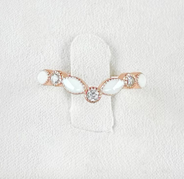 Small Teardrop Breastmilk Ring + Princess Marquise Ring Stacking Set