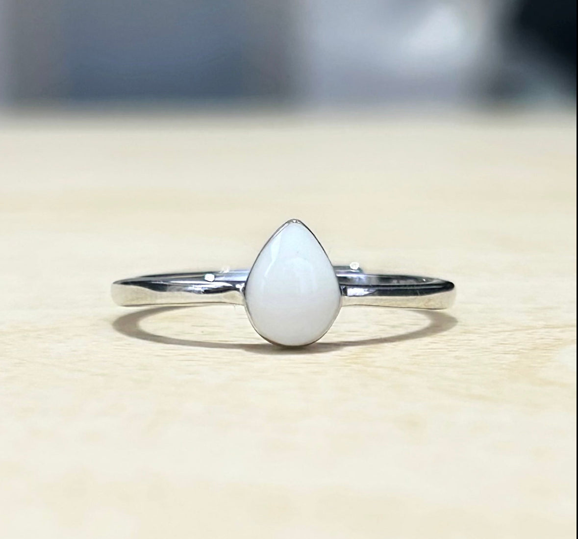 Small Teardrop Breastmilk Ring + Princess Marquise Ring Stacking Set