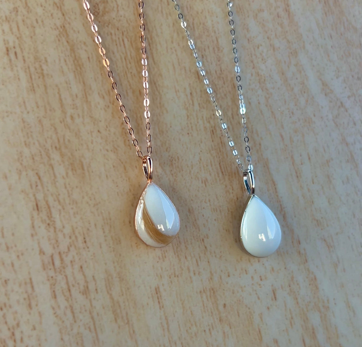 Plated Teardrop Breastmilk Necklace
