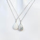 Plated Teardrop Necklace (Cremation Ash + Blue Forget-Me-Nots)