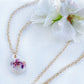 Small Wedding Flower & White Resin Teardrop Necklace