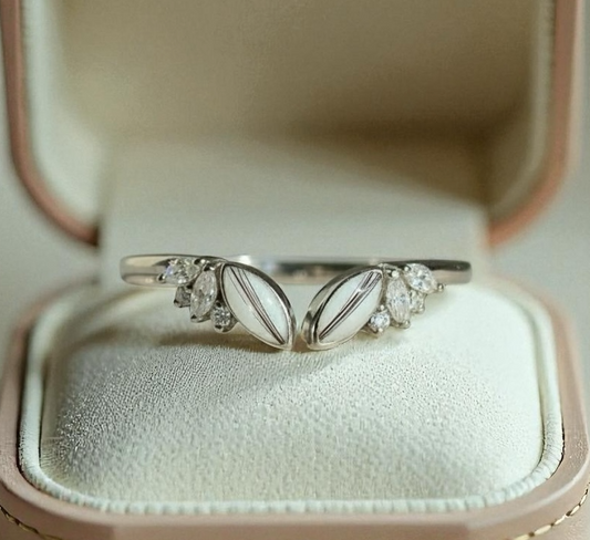 Angel Wing Keepsake Ring (Lock of Hair Example)