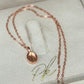 Small (2x4mm) 14k Rose Gold White Gold Plated Oval Pendant + 18" Rose Gold Chain