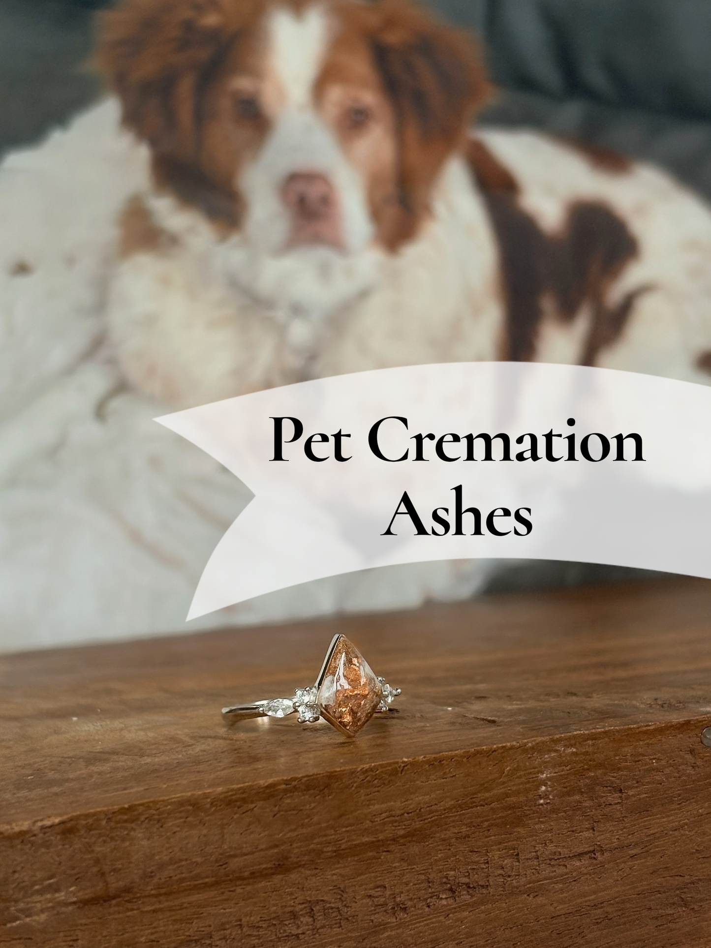 Kite-Cut Ring (Cremation Ashes + Coloured Resin Example)