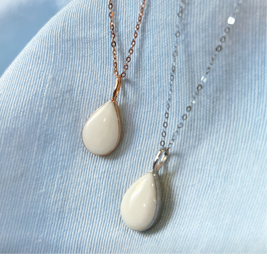 Plated Teardrop Breastmilk Necklace