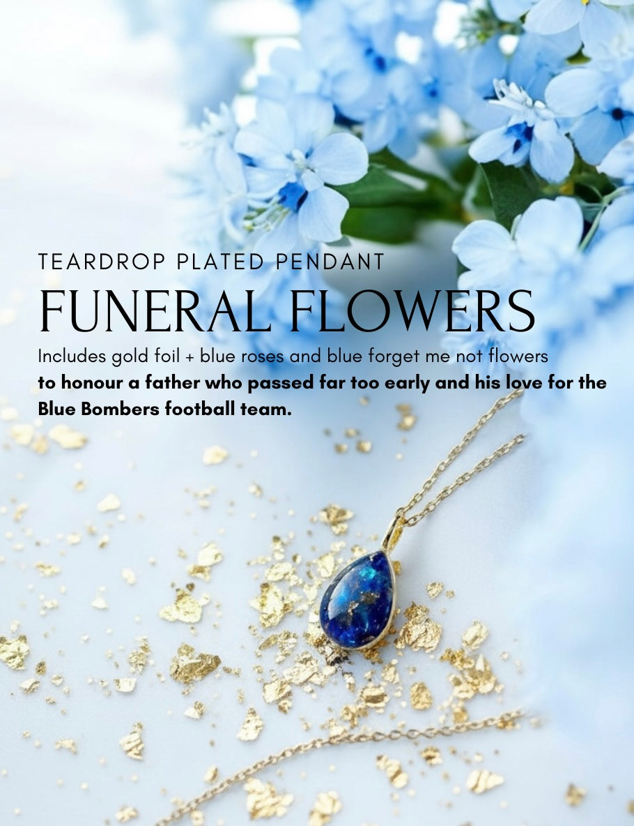Plated Teardrop Wedding / Funeral Bouquet Necklace
