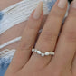 Princess Marquise Breastmilk Ring (White Band + Option of Birthstones)
