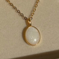 Medium Oval Pendant - Breastmilk or Cremation Ashes (Pearl Example)