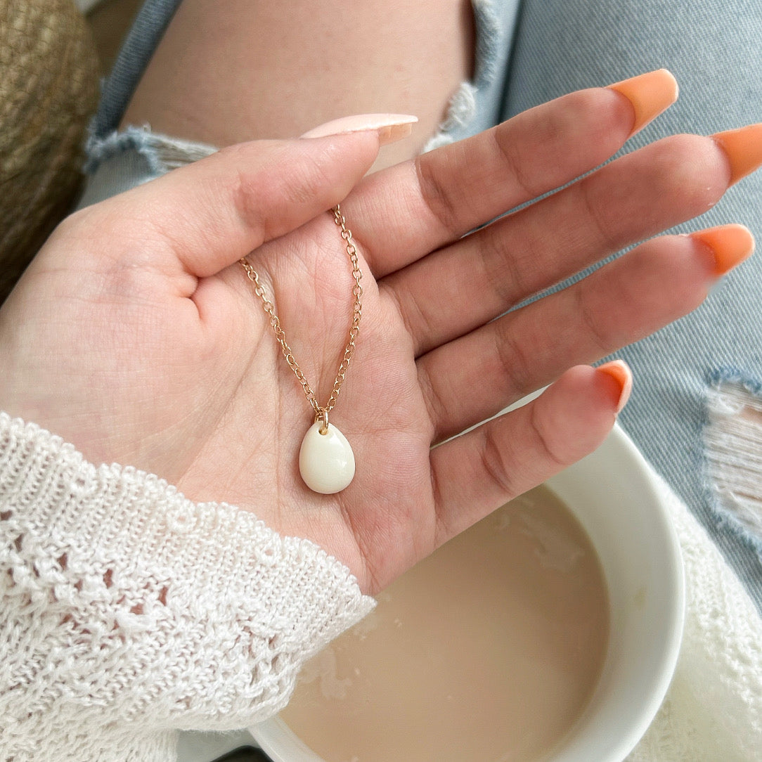 Small Breastmilk Teardrop Pendant Necklace