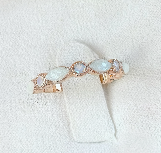 Marquise Cremation Ring + Pearl Shimmer (Option of Birthstones)