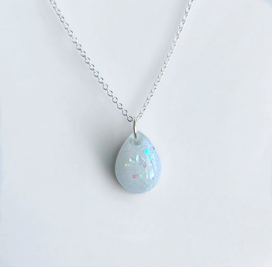 Small Breastmilk Teardrop Pendant Necklace