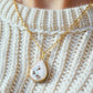 Plated Teardrop Necklace ( Umbilical Cord + Breastmilk)