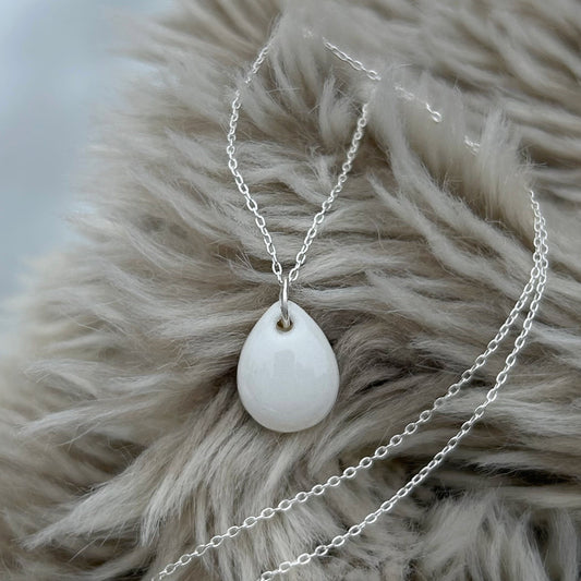 Small Breastmilk Teardrop Pendant Necklace