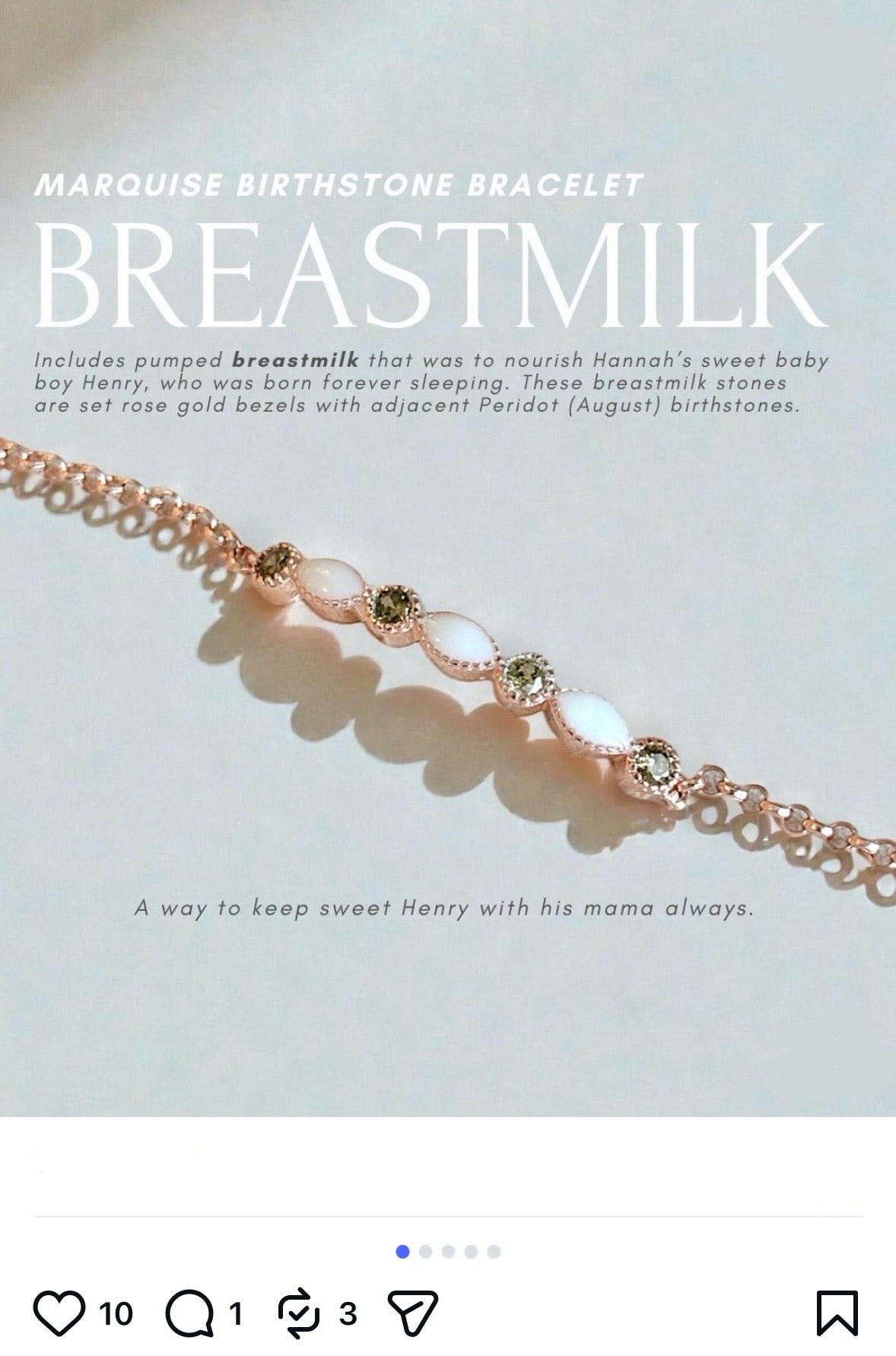 Marquise Birthstone Keepsake Bracelet