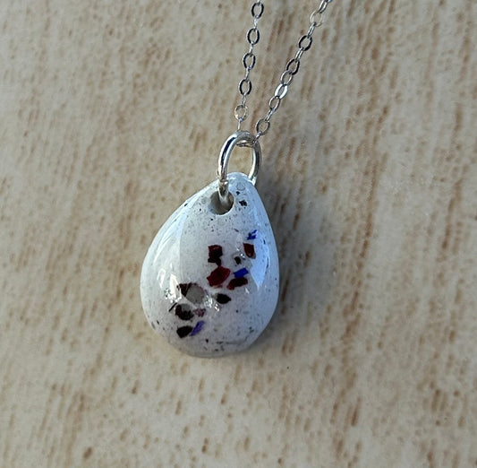 Small Cremation Ash Teardrop Necklace