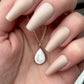 Cremation Ash Teardrop Necklace (with Back Plating)