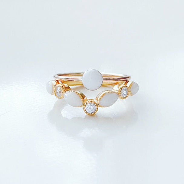 Princess Marquise + Simple Circle Breastmilk Ring