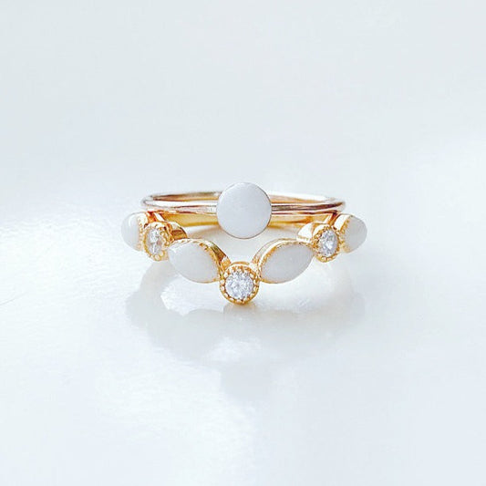 Princess Marquise + Simple Circle Breastmilk Ring