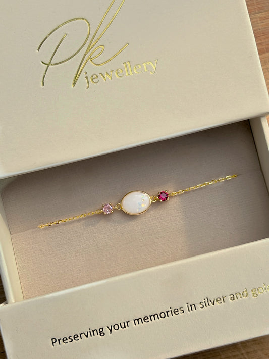 Oval Birthstone Keepsake Bracelet