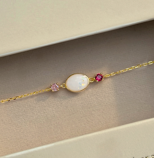 Oval Birthstone Keepsake Bracelet
