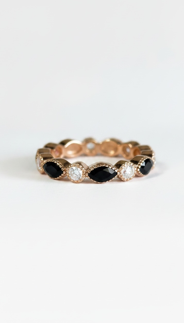 Marquise Ring (Placenta / Umbilical Cord + Birthstones)