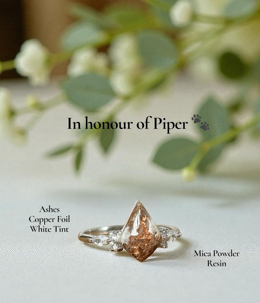 Kite-Cut Ring -- Cremation Ashes + Pet Fur