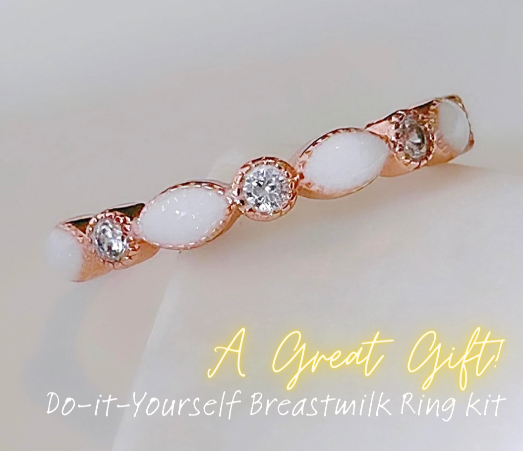 DIY Kit - Rose Gold Plated Marquise Ring Breastmilk or Keepsake Jewellery Kit