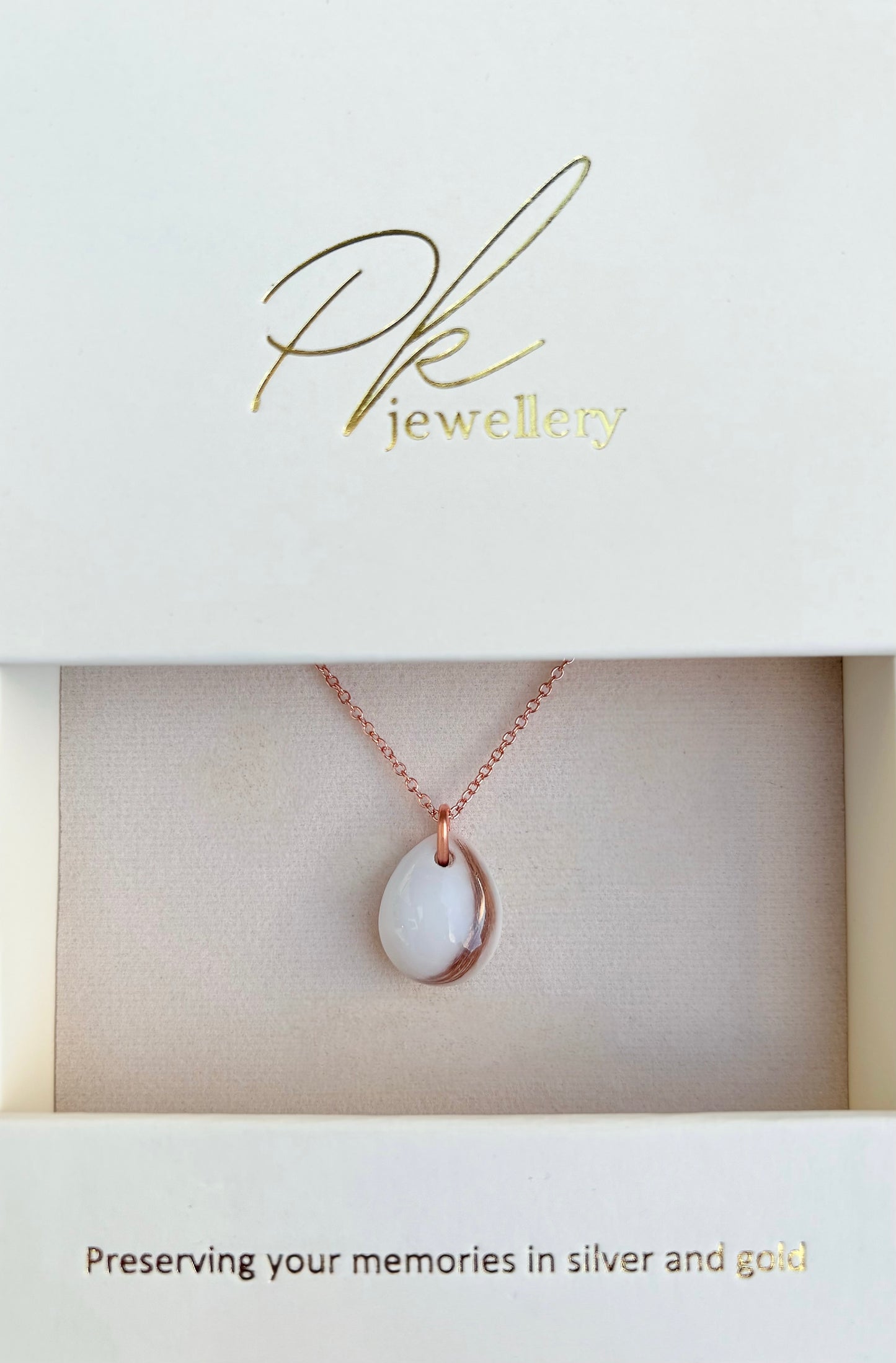Full Resin Teardrop Pendant --  Cremation Ash or Breastmilk & Lock of Hair