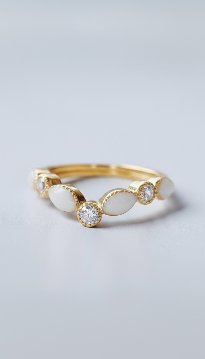 Princess Marquise Ring (Yellow Gold Plated + Option of Birthstones)