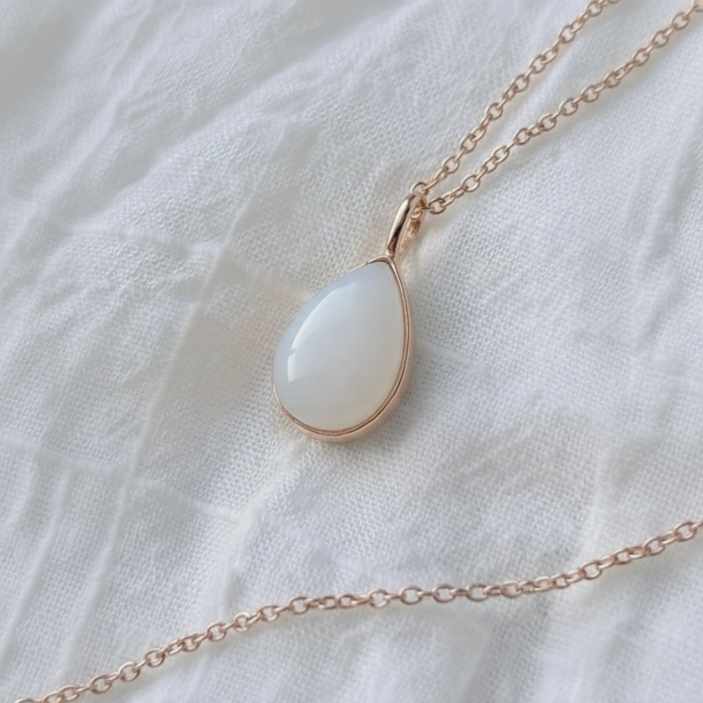 Plated Teardrop Pendant Breastmilk Necklace