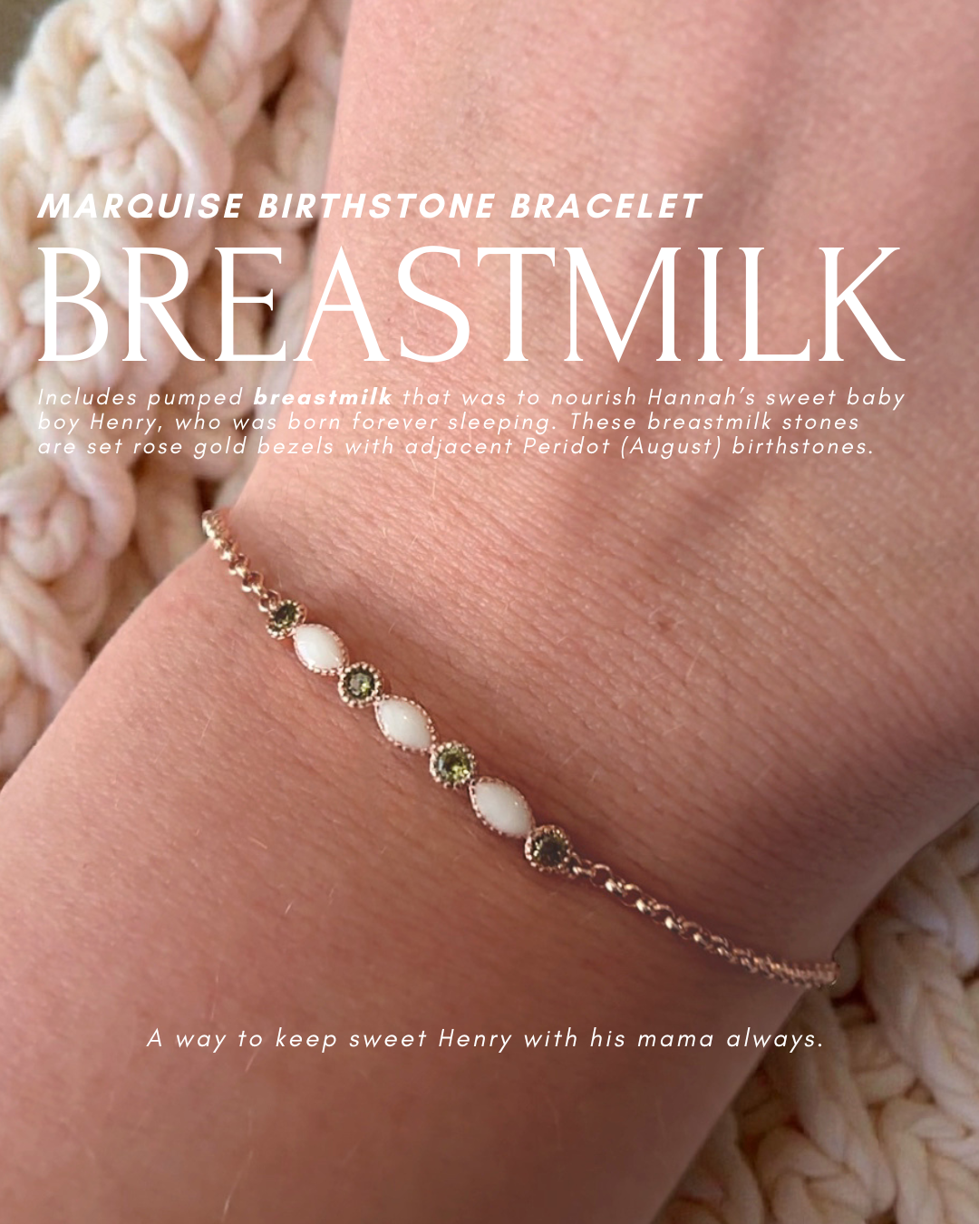 Marquise Birthstone Keepsake Bracelet