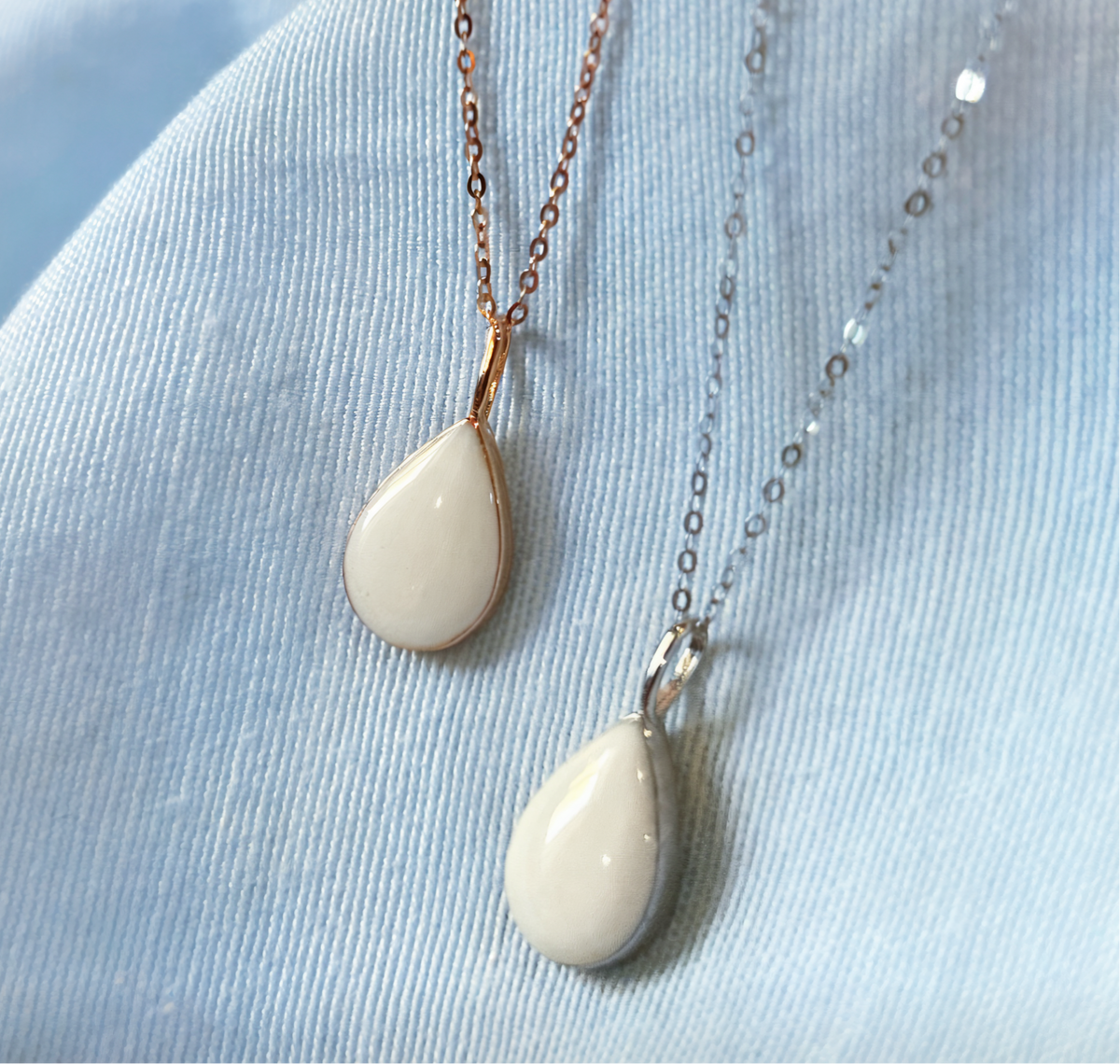 Plated Teardrop Pendant Breastmilk Necklace