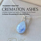 Plated Teardrop Necklace (Cremation Ash + Blue Forget-Me-Nots)