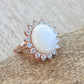 Oval Sun Breastmilk Ring + Opal Flecks