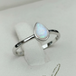 Teardrop Ring -- Cremation Ash + Opal Example