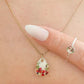 Small Wedding Flower & White Resin Teardrop Necklace