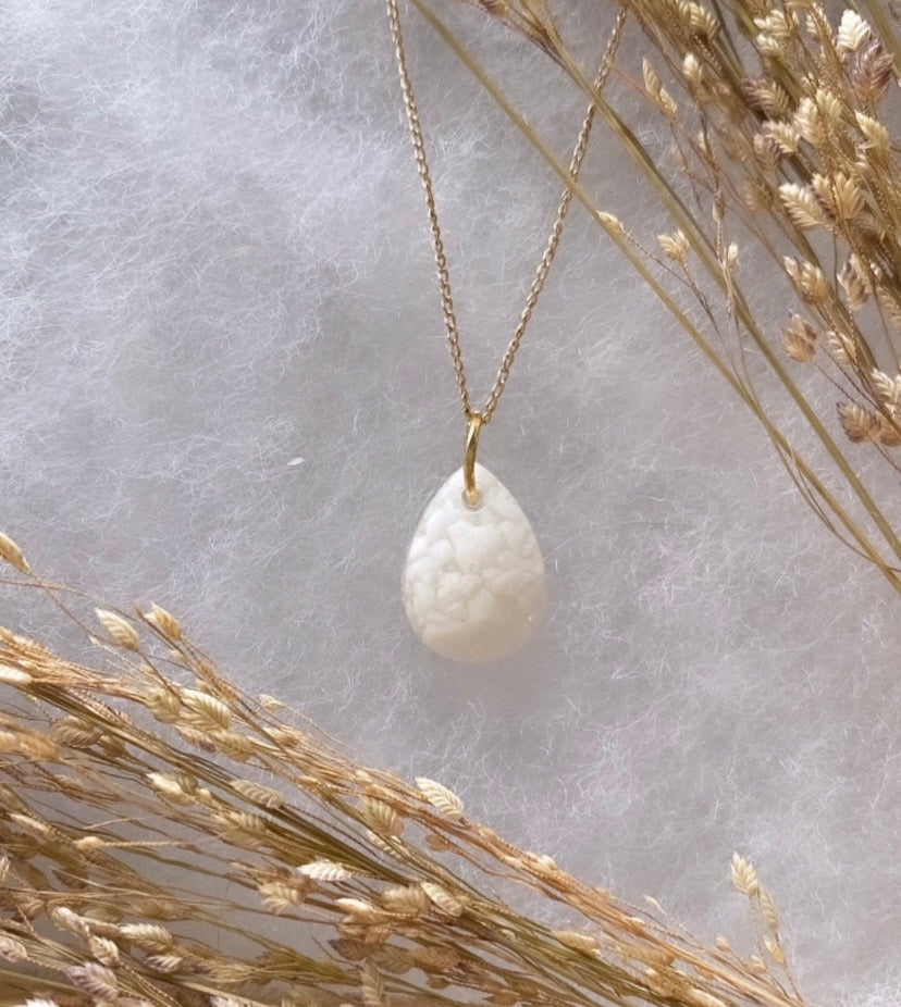 Small Breastmilk Teardrop Pendant Necklace