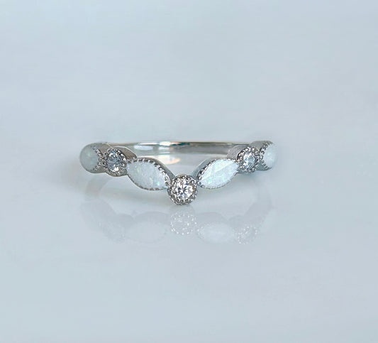 White Gold Princess Marquise Breastmilk Ring (+ Option of Birthstones)